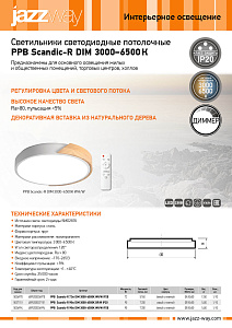 Светильники светодиодные потолочные PPB Scandic-R 3000–6500К